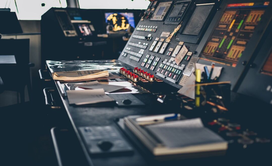 Modern audiovisual training facility with monitoring equipment